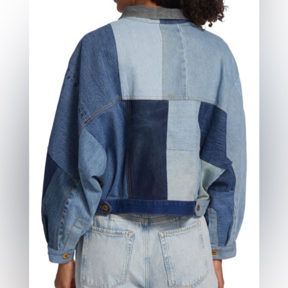 NSF - NEW - Rafi Patchwork Denim Jacket. Medium - Picture 3 of 7